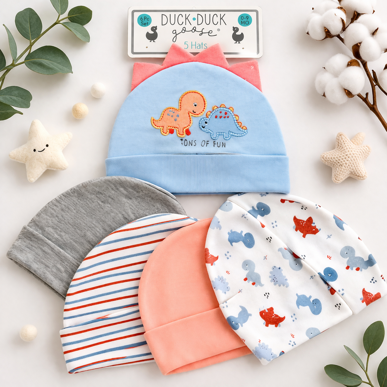 Hudson Baby Summer Caps – Pack of 5 | Unisex Collection