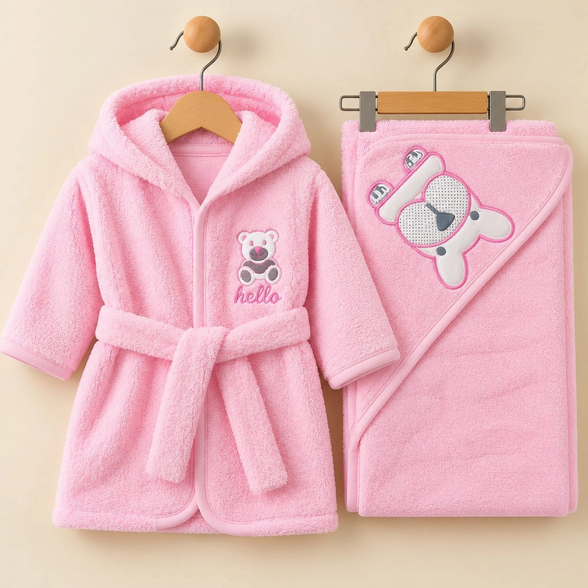 Premium Baby Hooded Bath Gown & Towel Set