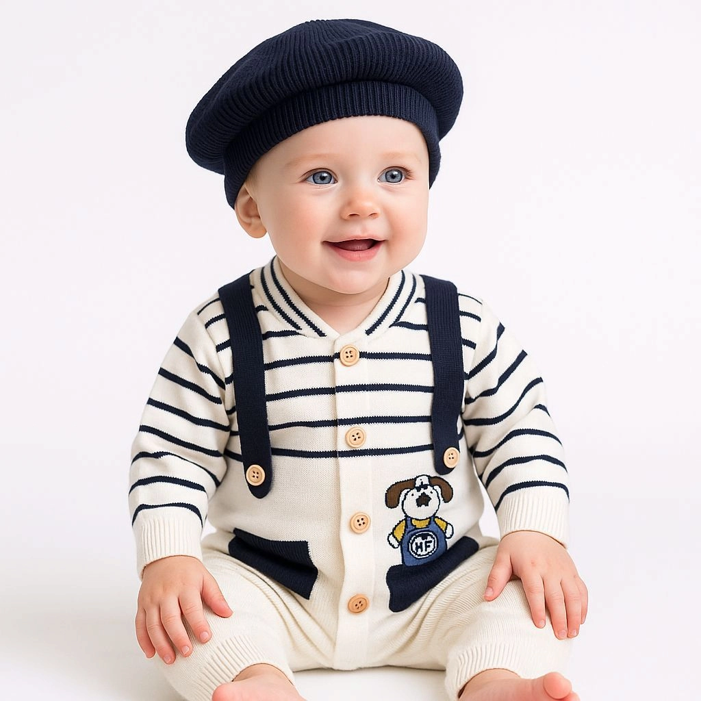 Imported Woolen Baby Rompers with cap