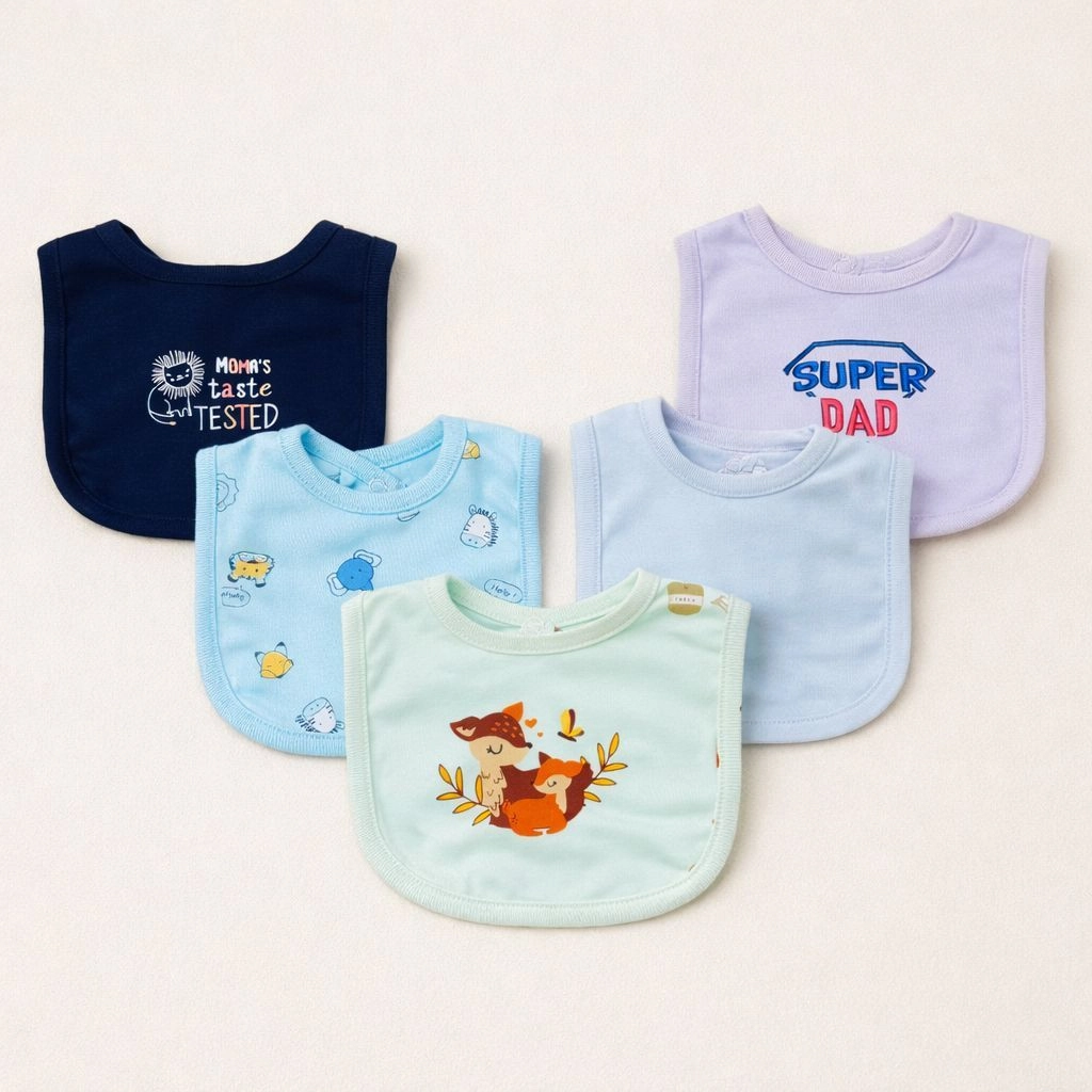 Branded Fancy Baby Bibs – Pack of 5