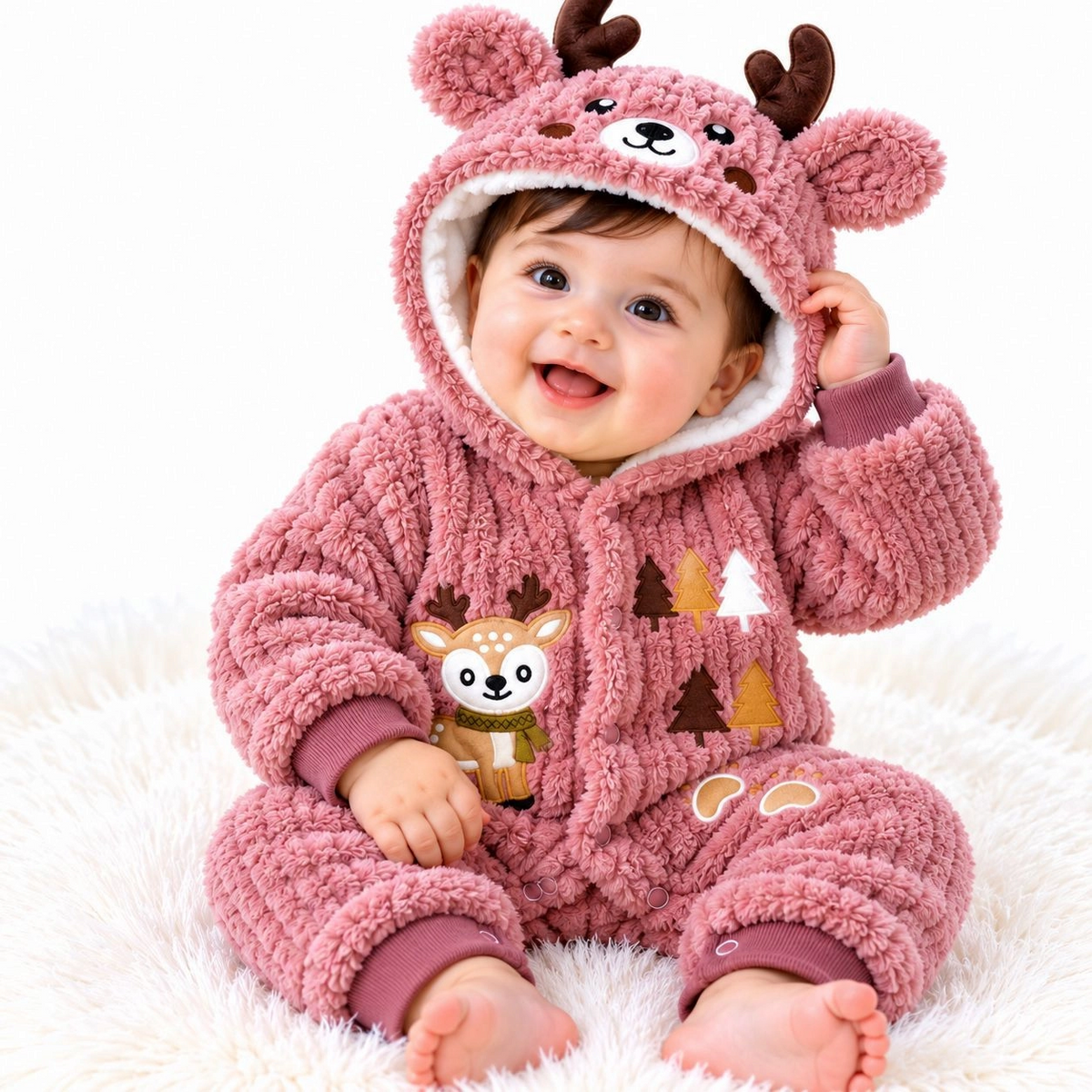 Imported Baby Fur Romper | Premium Winter Fleece Jumpsuit for Newborn