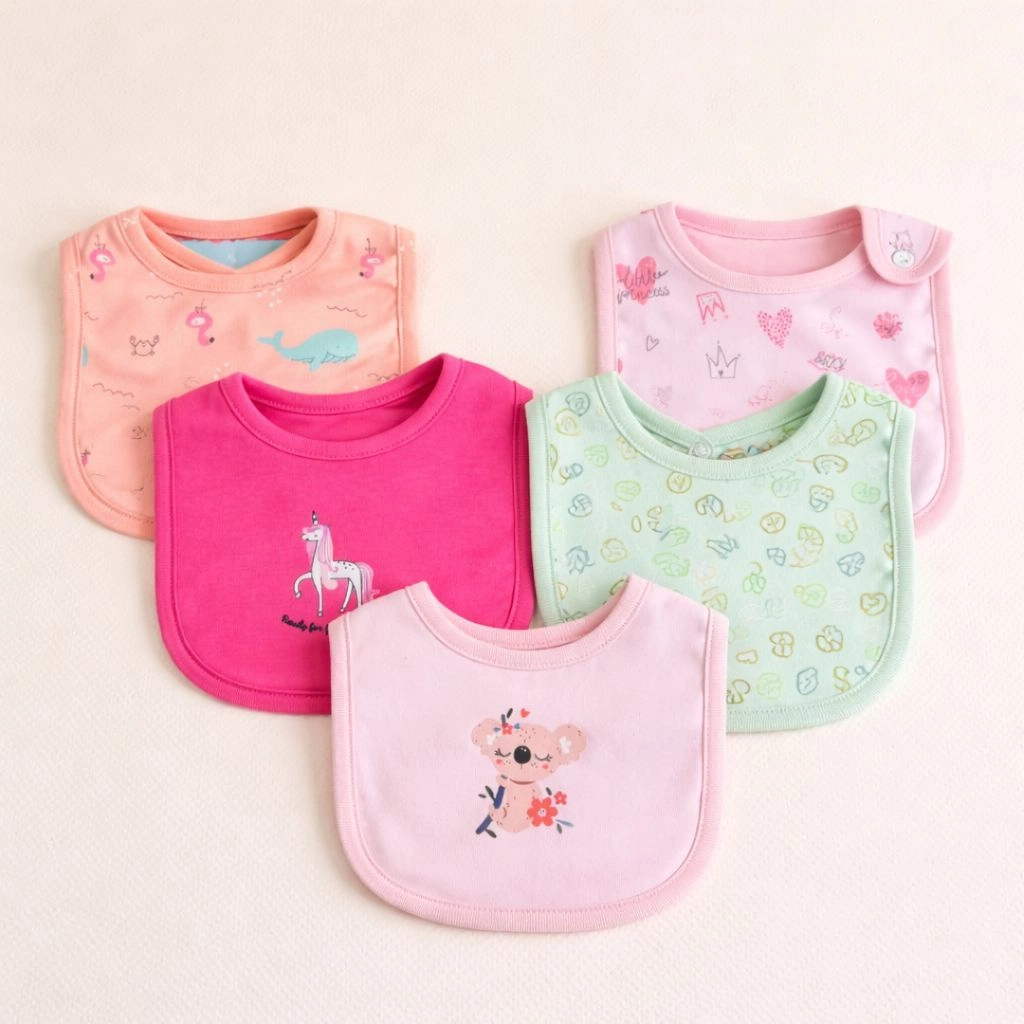 Branded Fancy Baby Bibs – Pack of 5