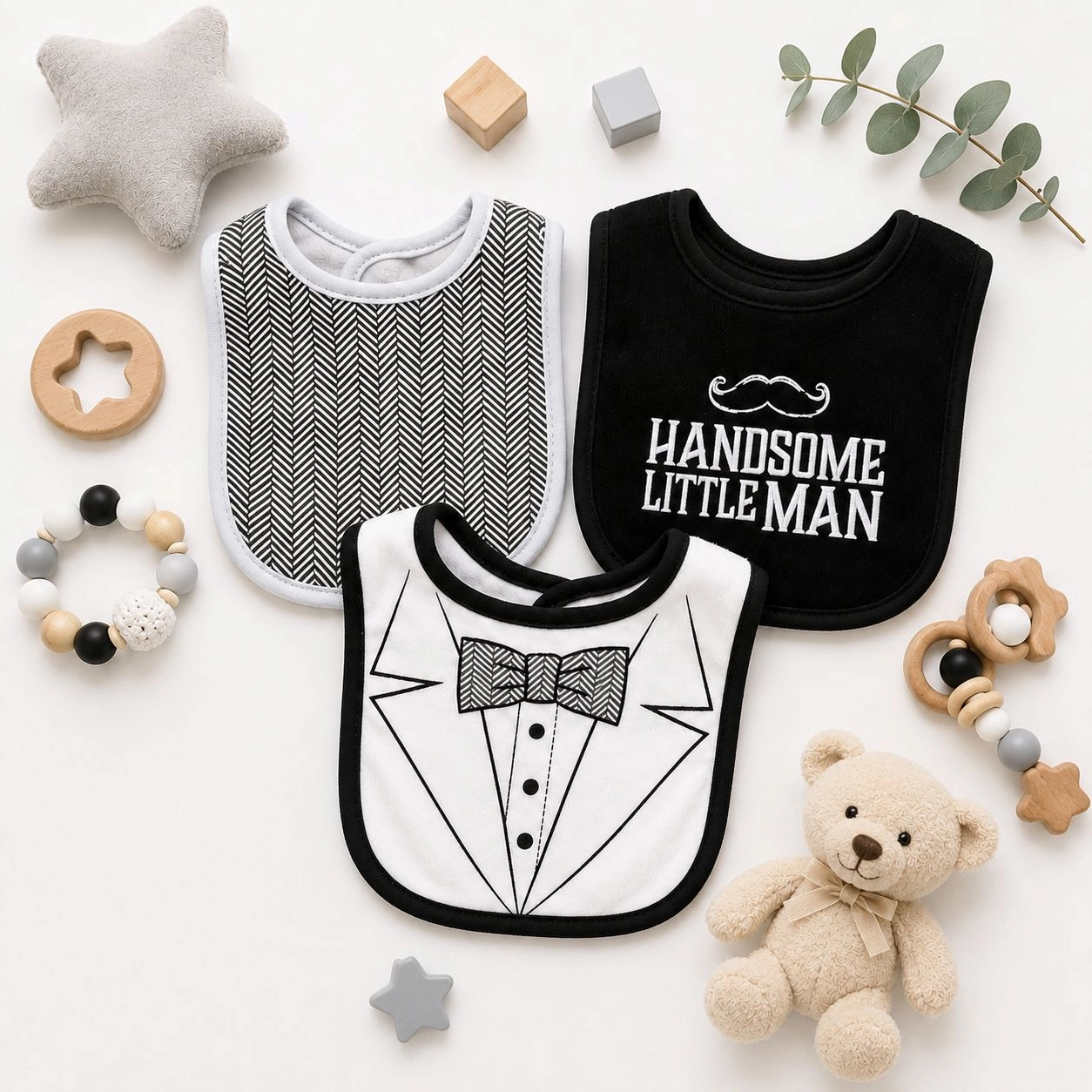 Hudson Branded Fancy Baby Bibs – Pack of 3
