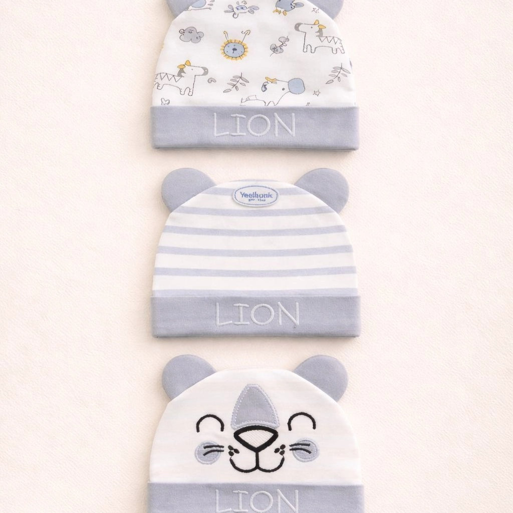 Wonderchild Baby Summer Caps – Pack of 3 | Unisex Collection