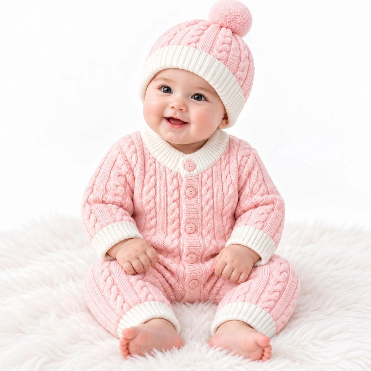 Imported Woolen Baby Romper with cap(0-6 months)