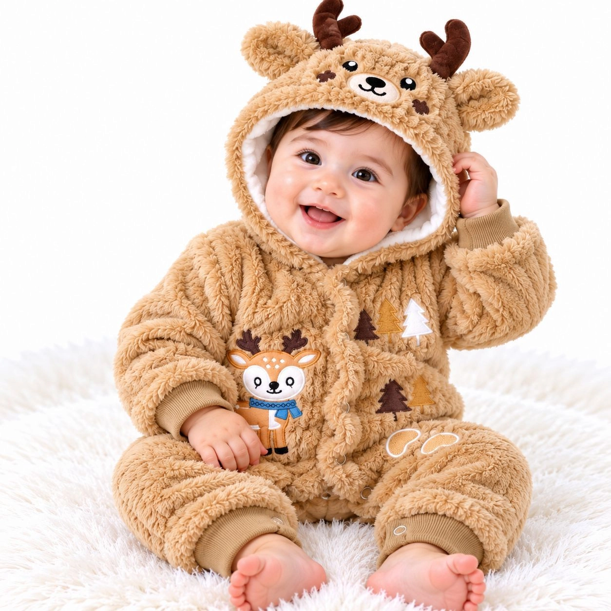 Imported Baby Fur Romper | Premium Winter Fleece Jumpsuit for Newborn