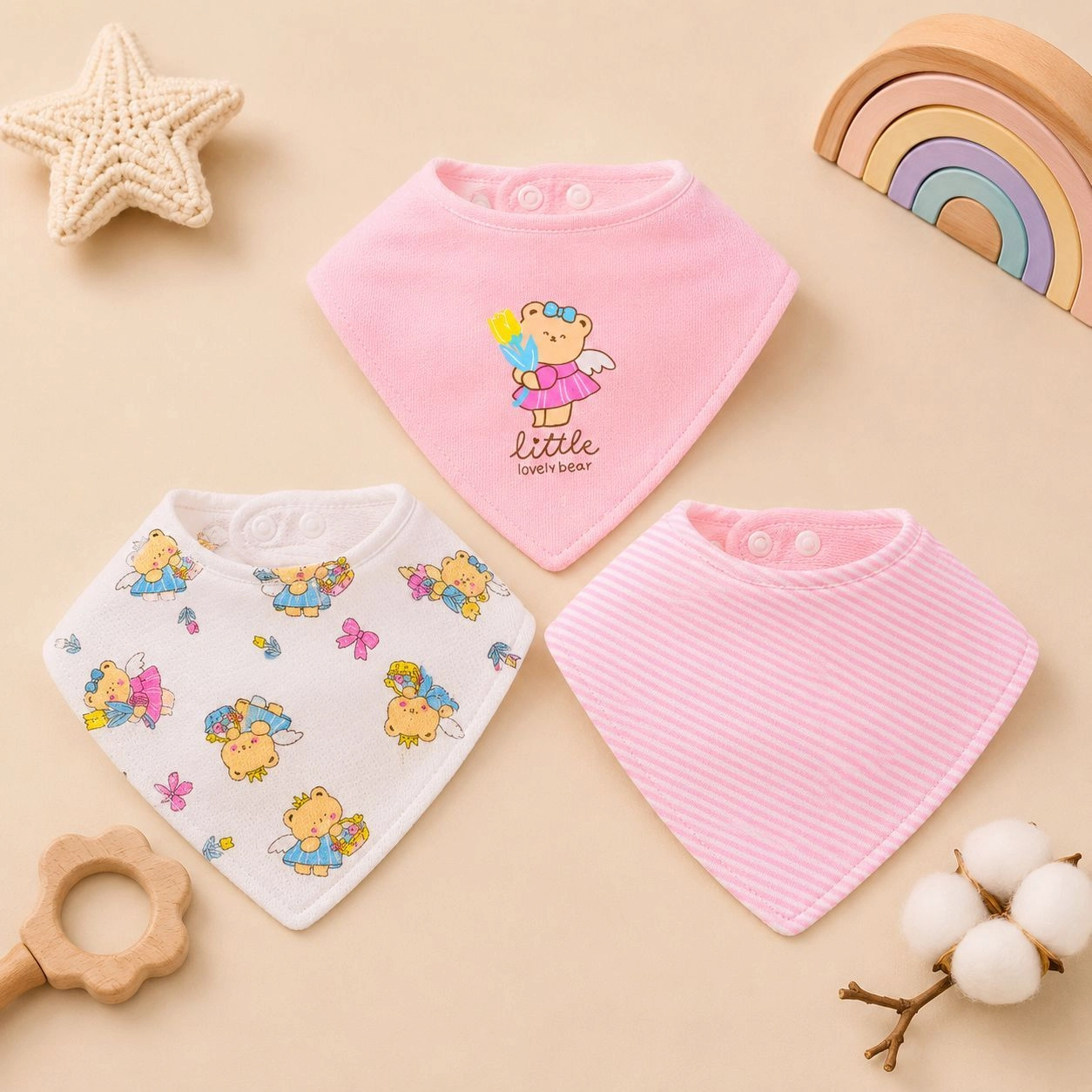 Sunnozy Premium Bandana Bibs – Set of 3