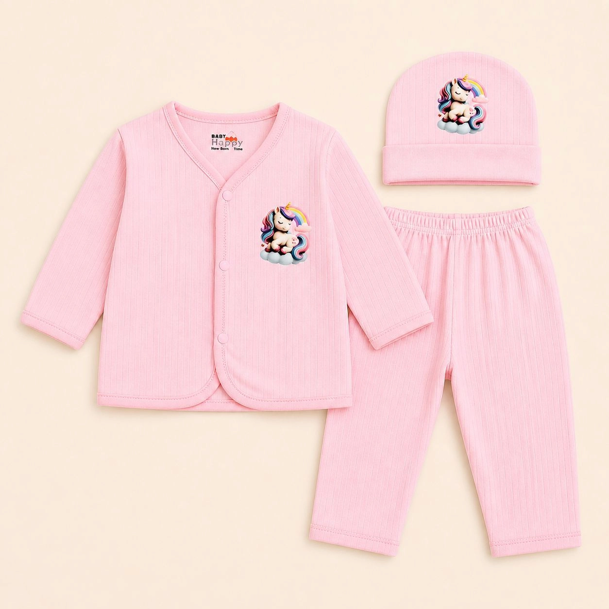 Baby Pajama Suit with Cap LC(pink)