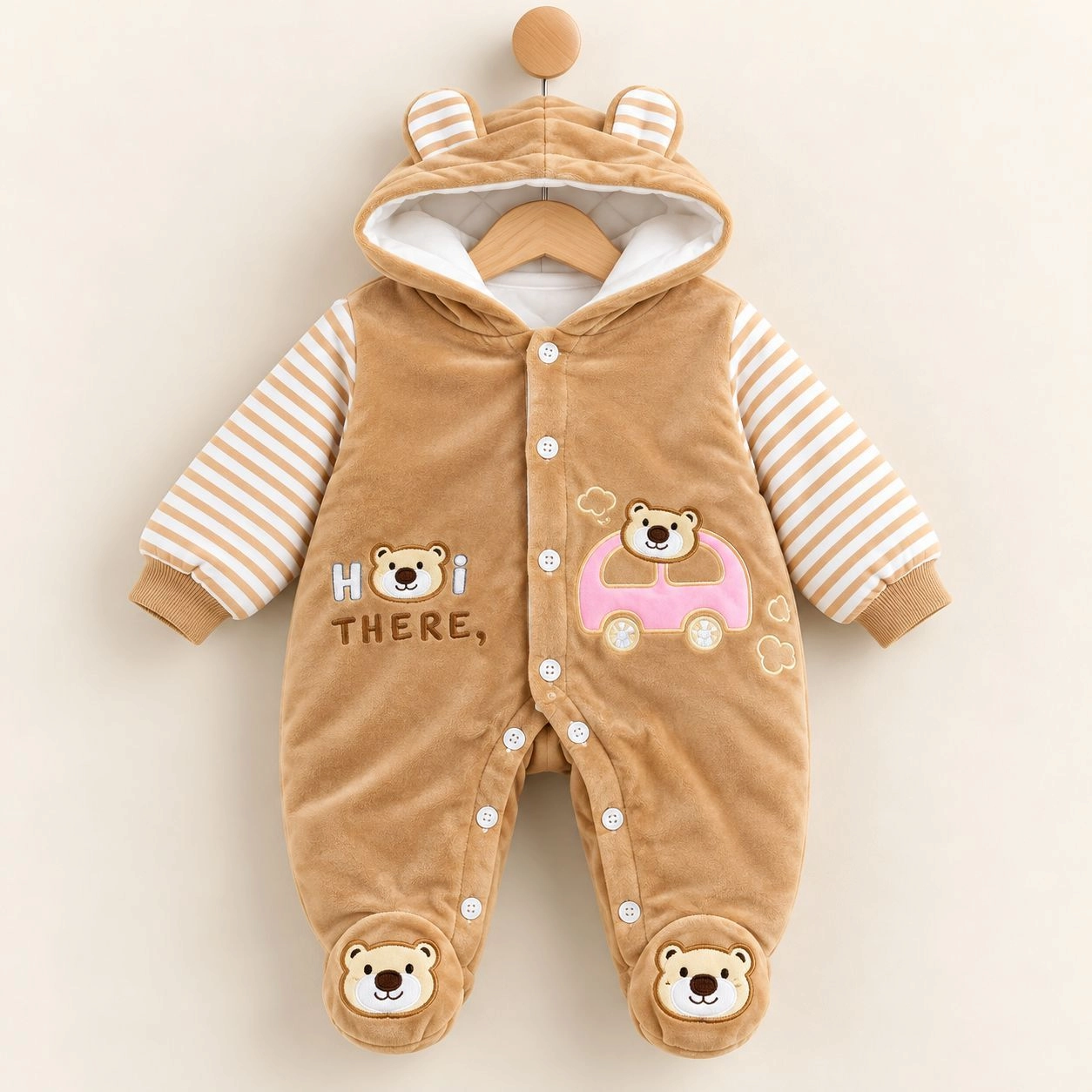 Baby Quilted Foaming Winter Rompers – Cozy & Stylish