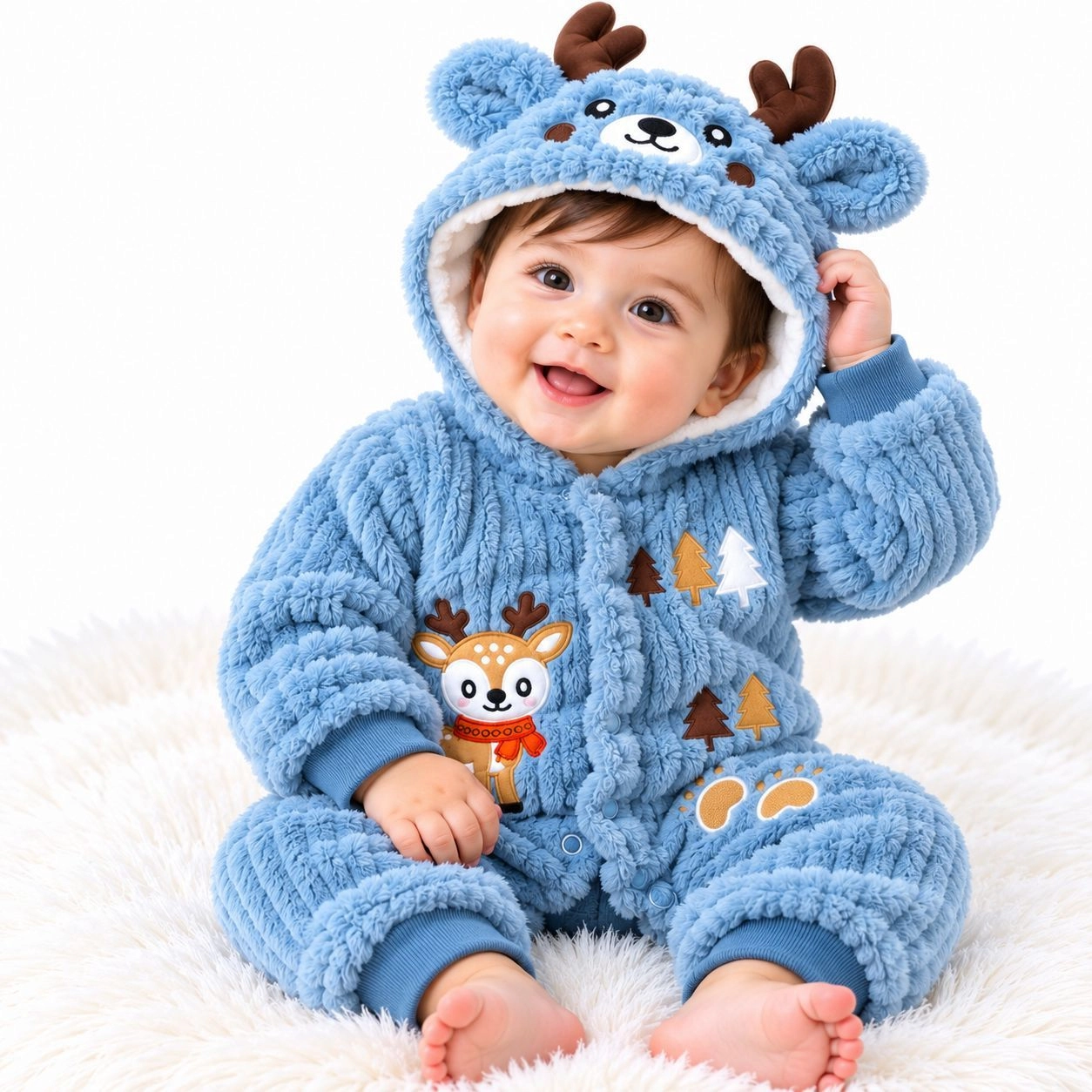 Imported Baby Fur Romper | Premium Winter Fleece Jumpsuit for Newborn