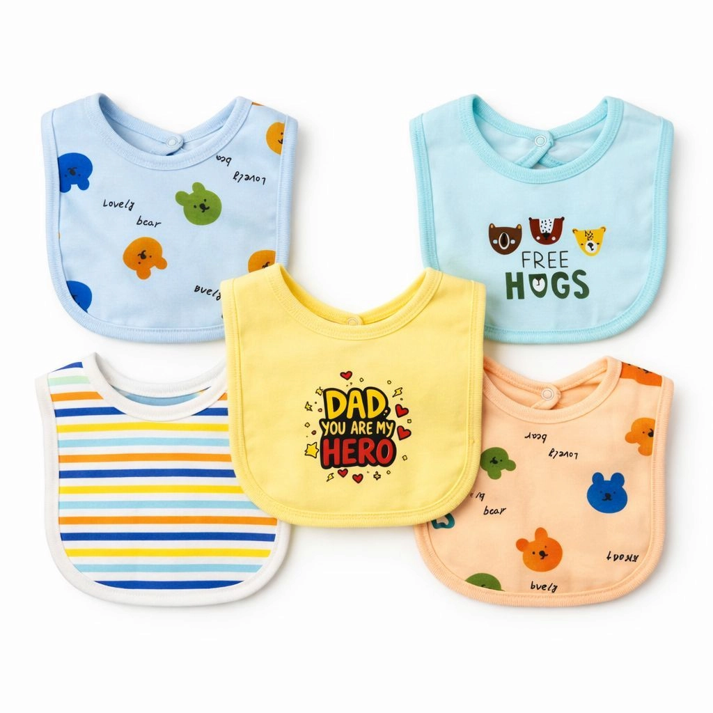 Branded Fancy Baby Bibs – Pack of 5