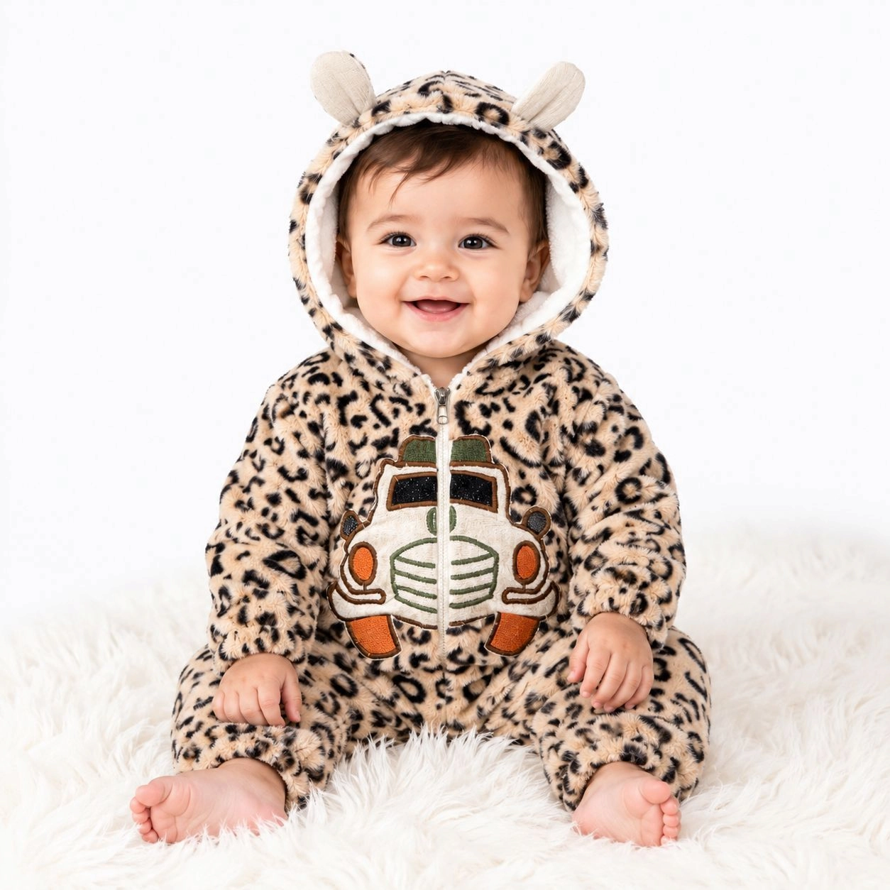 Imported Baby Fur Romper | Premium Winter Fleece Jumpsuit for Newborn