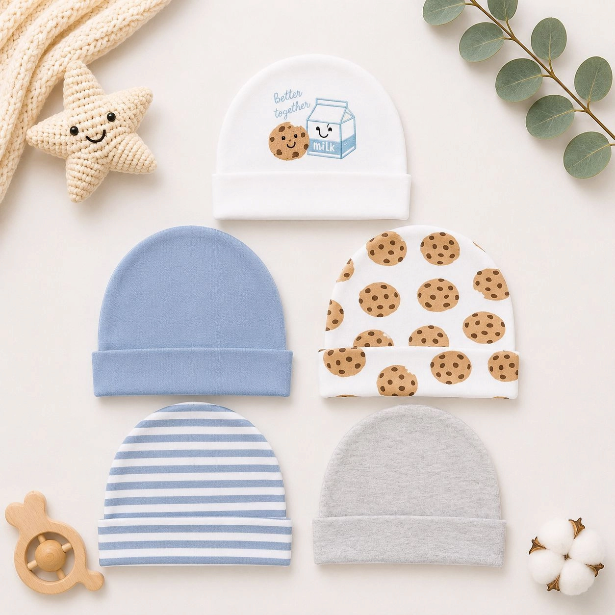 Hudson Baby Summer Caps – Pack of 5 | Unisex Collection