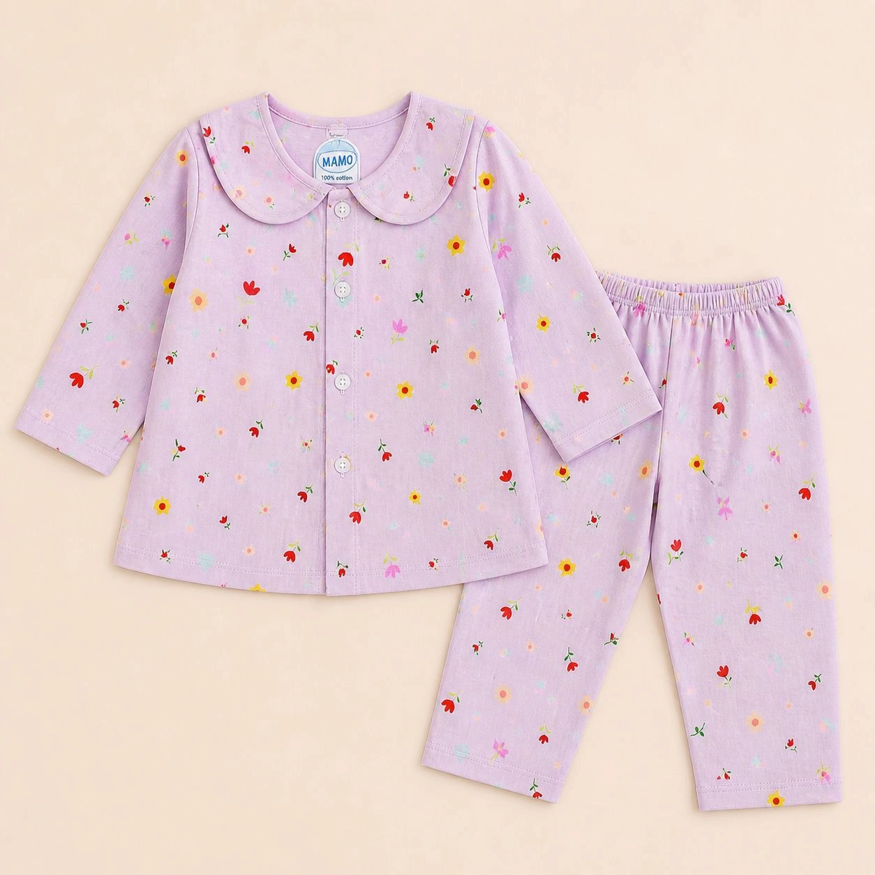 MAMO 100% Cotton(Lawn) pajama suit(purple)