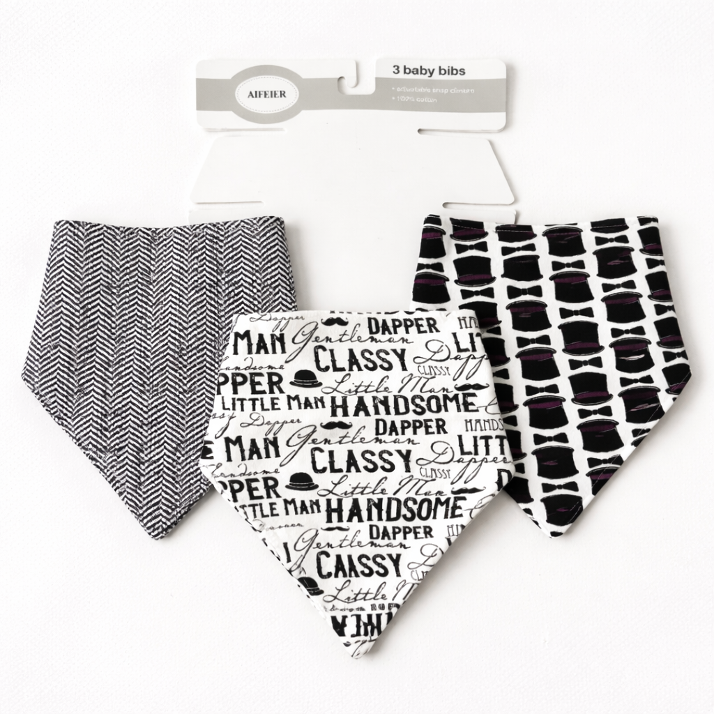 AIFEIER Premium Baby Bandana Bibs – Set of 3