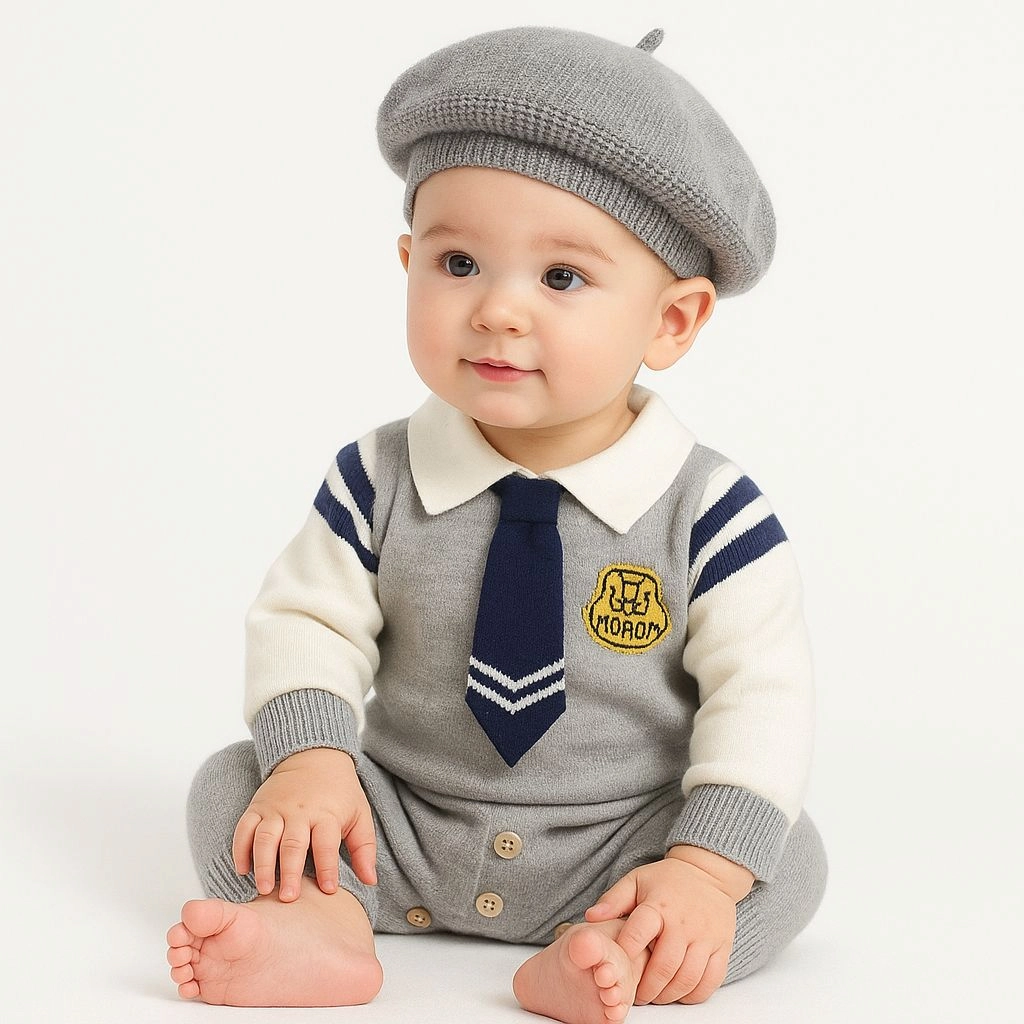 Imported Woolen Baby Rompers with cap
