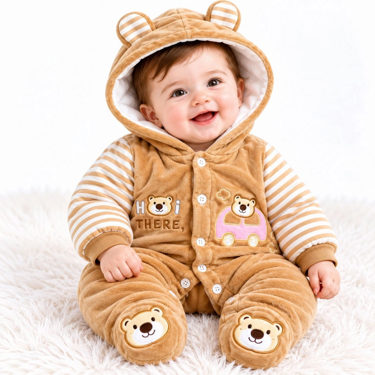 Baby Quilted Foaming Winter Rompers – Cozy & Stylish