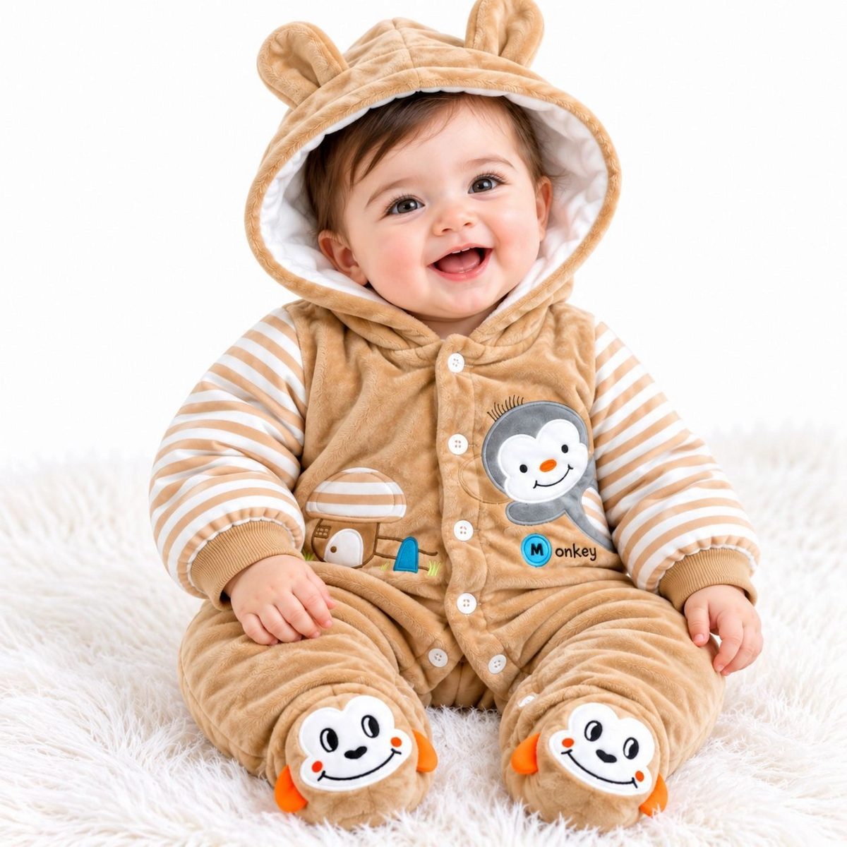 Baby Quilted Foaming Winter Rompers – Cozy & Stylish