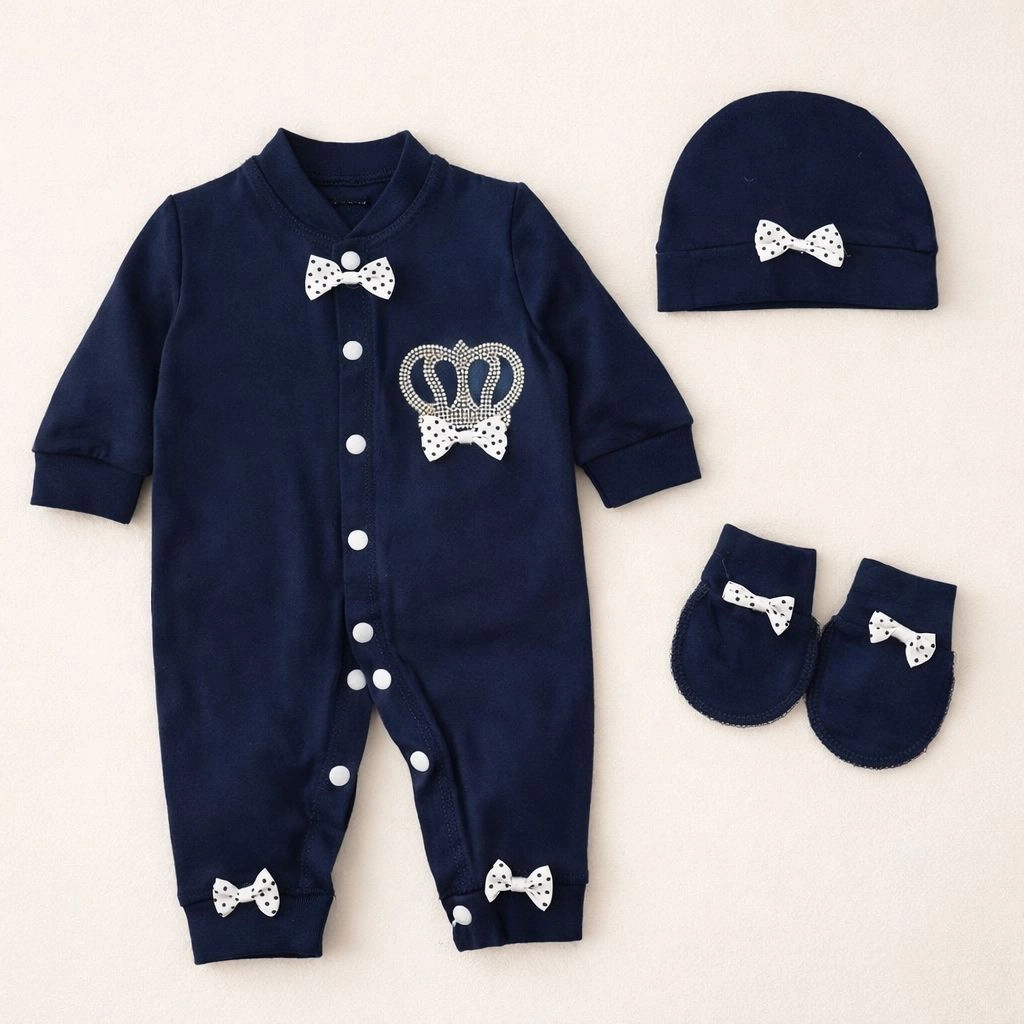 Fancy crown Romper set NB