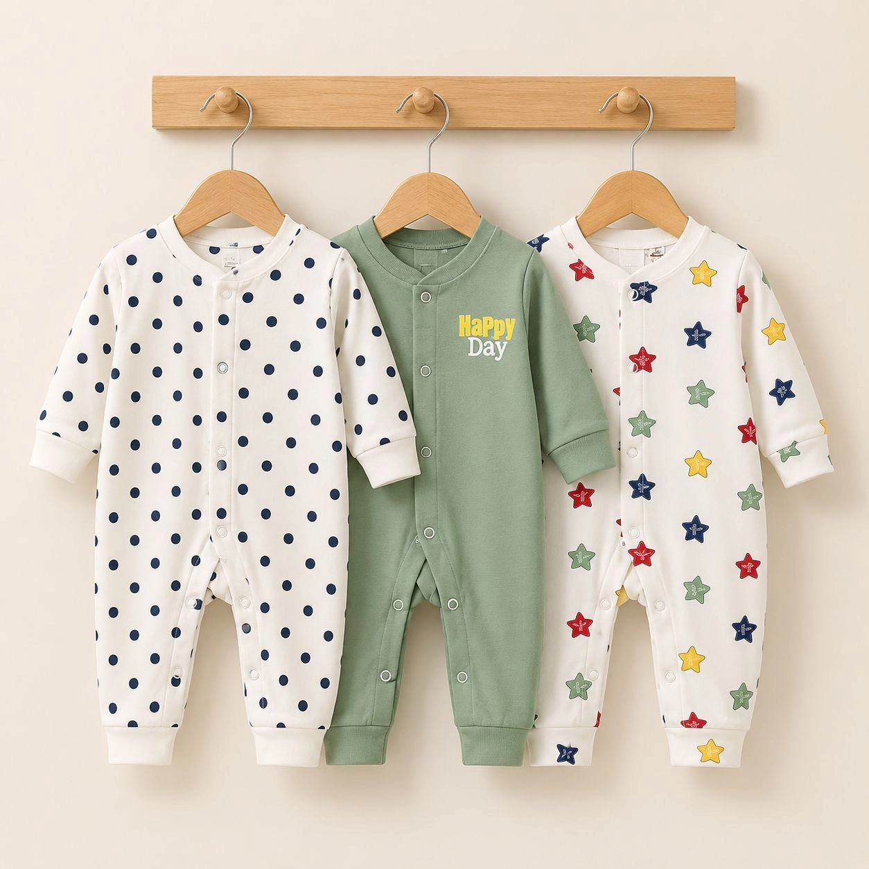 Carters Pack of 3 Sleep Suit Rompers Collection GRE (Open Feet)