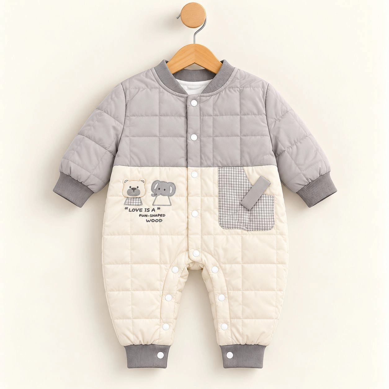 Baby Quilted Foaming Winter Rompers – Cozy & Stylish