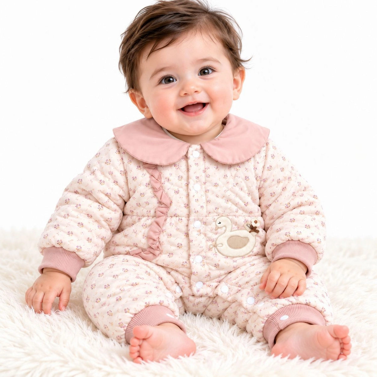 Baby Quilted Foaming Winter Rompers – Cozy & Stylish
