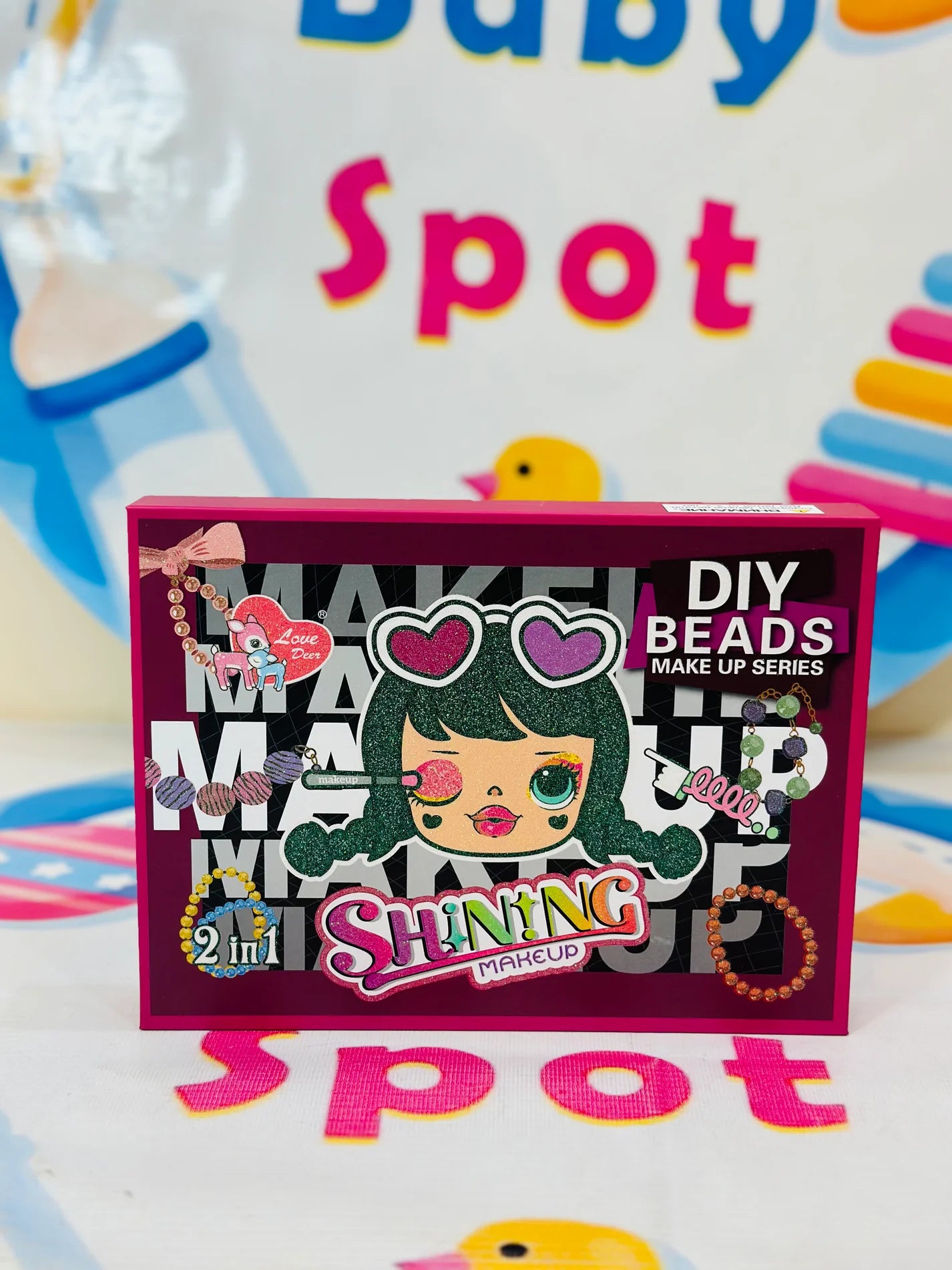 💄&nbsp;Kids' Makeup Kit with Stylish Bag – Sparkle &amp; Play!&nbsp;✨👛

Let your little one explore creativity with this&nbsp;2-in-1 Makeup &amp; Jewelry Kit, designed for endless fun and imaginative play.

🔹&nbsp;Features:
🎀&nbsp;Adorable &amp; Portable&nbsp;– Comes with a glittery bag for easy storage and carry.
💖&nbsp;Safe &amp; Kid-Friendly&nbsp;– Made with non-toxic, washable materials for worry-free play.
🌟&nbsp;Encourages Confidence &amp; Creativity&nbsp;– Helps kids express themselves through 