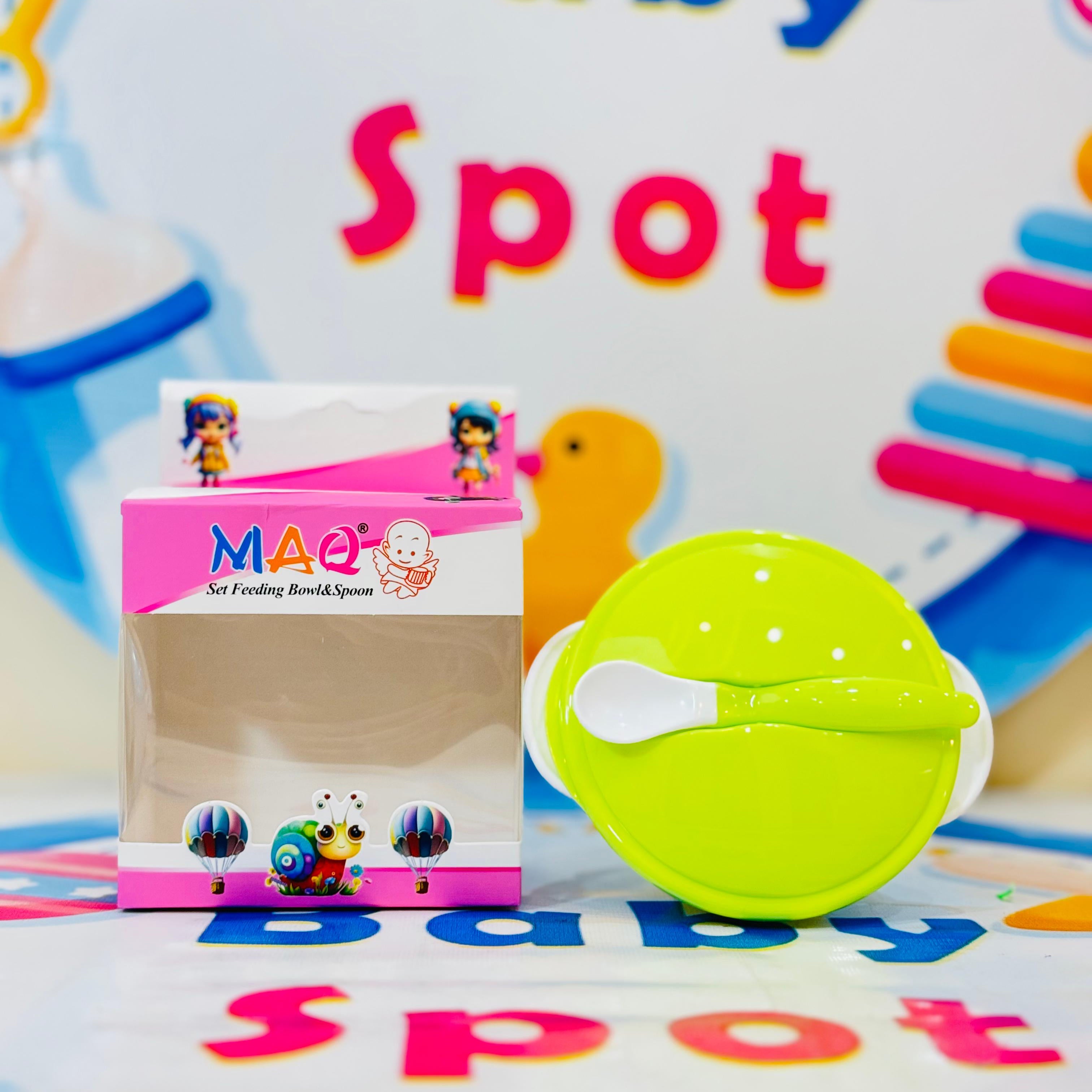 MAQ branded baby bowl and spoon set