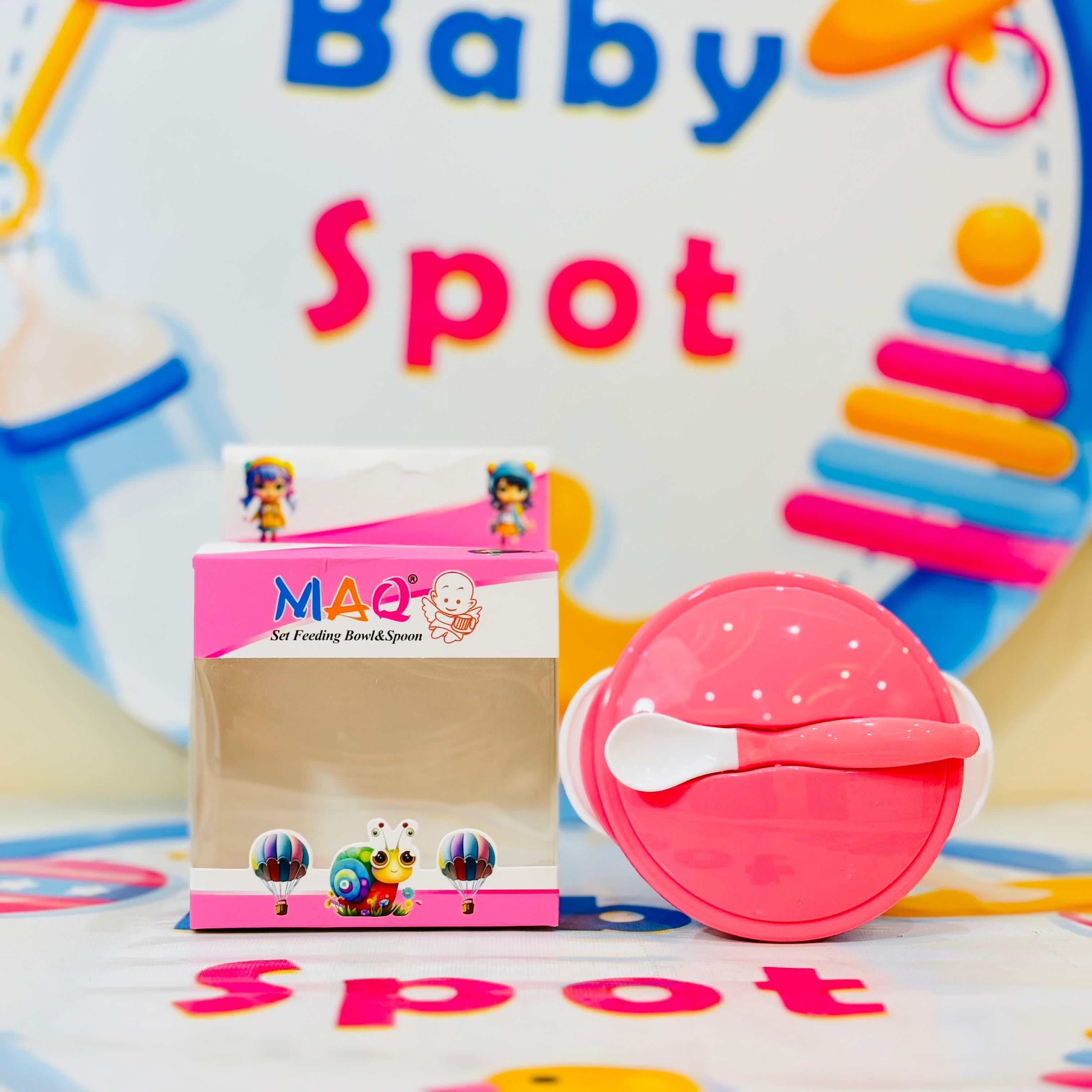MAQ branded baby bowl and spoon set