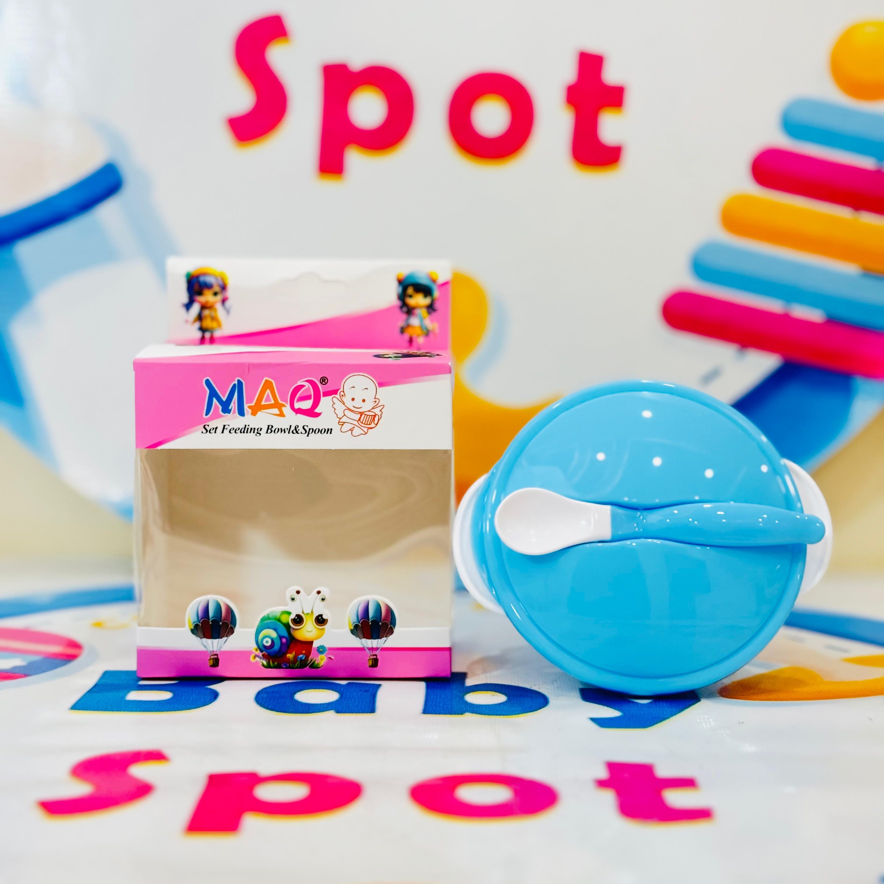 MAQ branded baby bowl and spoon set