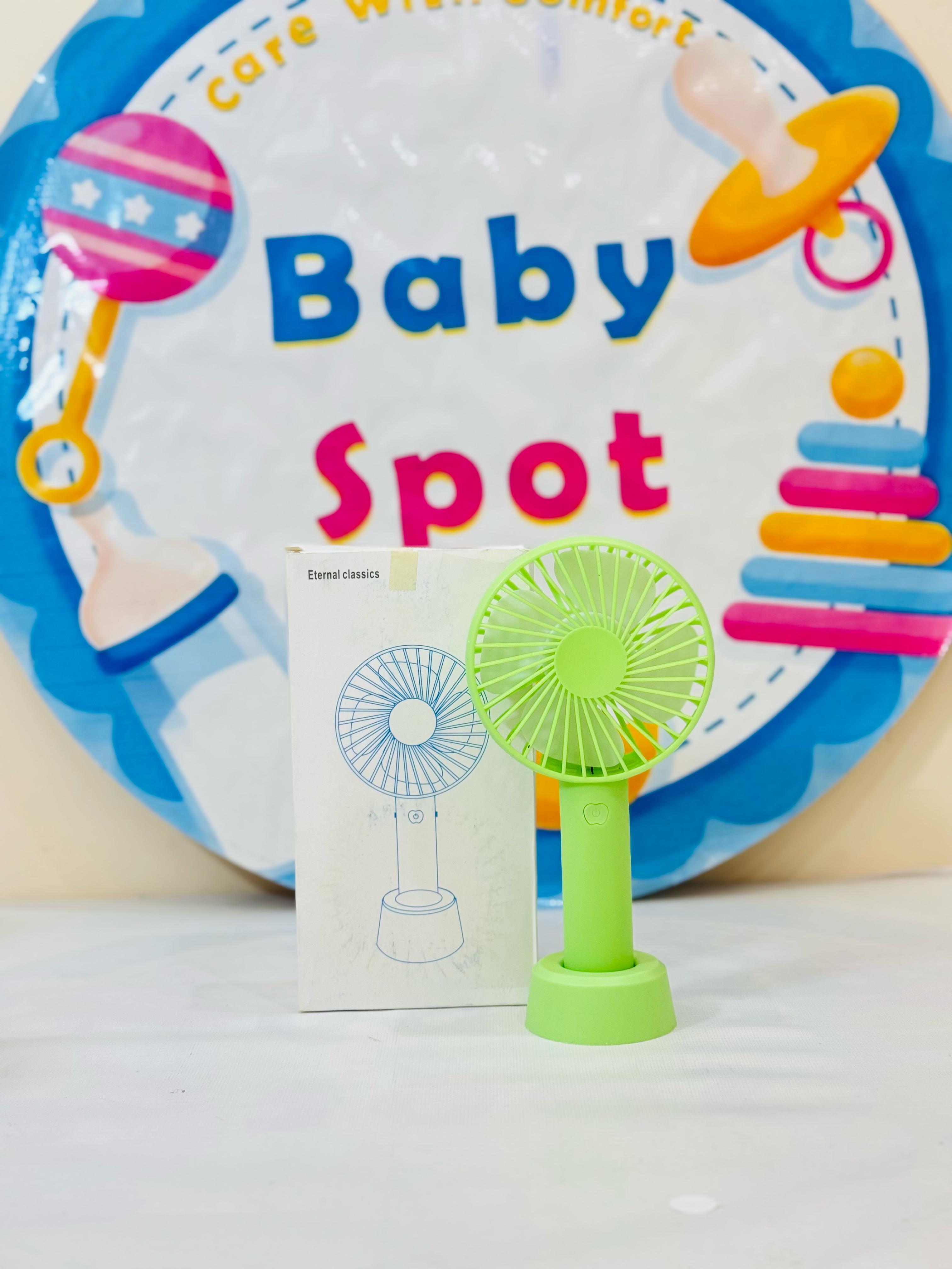 Imported Rechargeable Mini Electric Hand Fans

Cool Breeze On-The-Go!

Beat the heat with our cute and powerful mini electric fans, perfect for babies, moms & outdoor use – available in multiple fun designs & models!

Features:

Rechargeable & portable

Multiple stylish designs

Lightweight & baby-friendly

Ideal for strollers, diaper bags & travel

Perfect for:

Hot summer outings

Keeping your baby cool

Gifting & everyday use

Shop Now at: www.babyspotofficial.pk

Trusted Baby Store | Fast Delivery All O