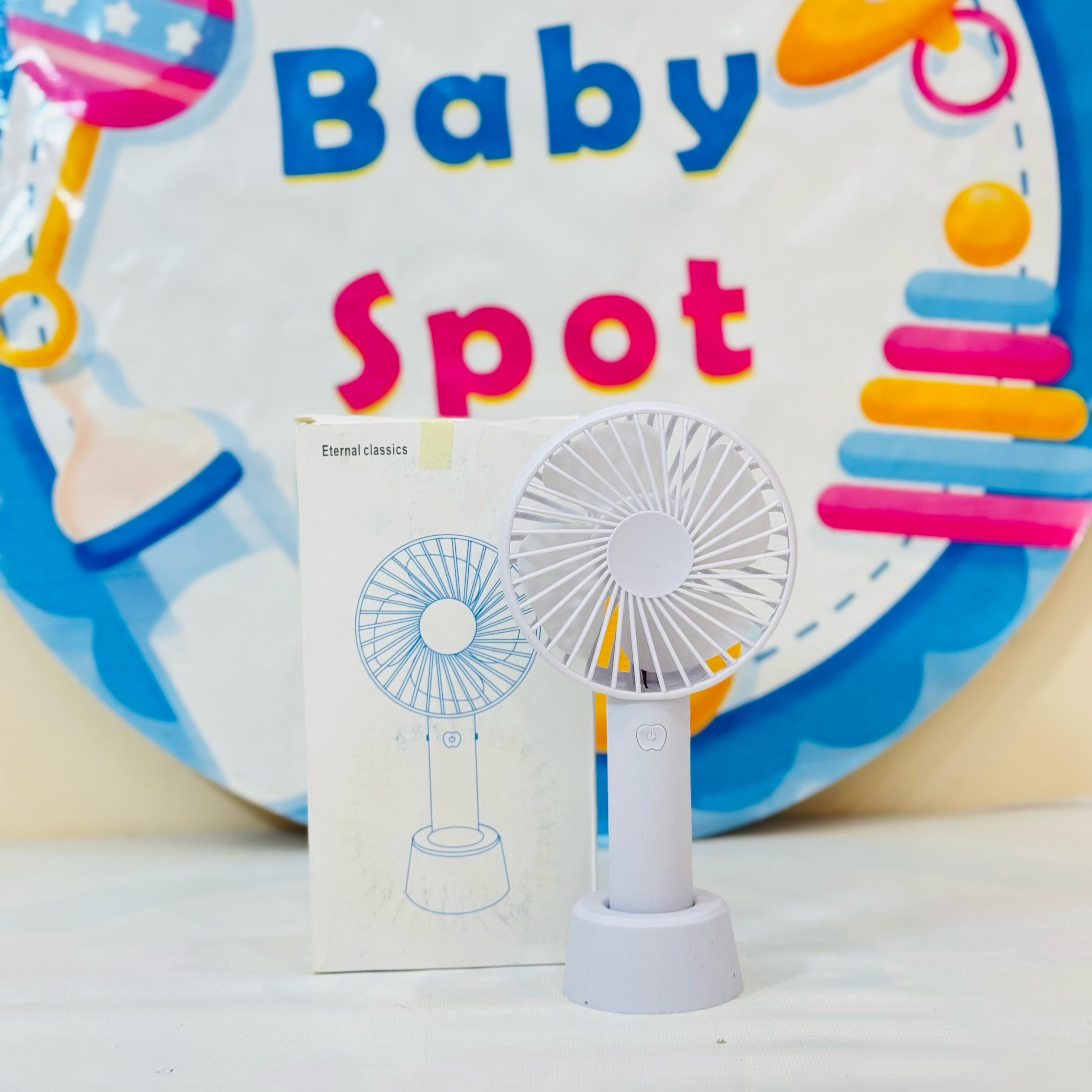 Imported Rechargeable Mini Electric Hand Fans

Cool Breeze On-The-Go!

Beat the heat with our cute and powerful mini electric fans, perfect for babies, moms & outdoor use – available in multiple fun designs & models!

Features:

Rechargeable & portable

Multiple stylish designs

Lightweight & baby-friendly

Ideal for strollers, diaper bags & travel

Perfect for:

Hot summer outings

Keeping your baby cool

Gifting & everyday use

Shop Now at: www.babyspotofficial.pk

Trusted Baby Store | Fast Delivery All O