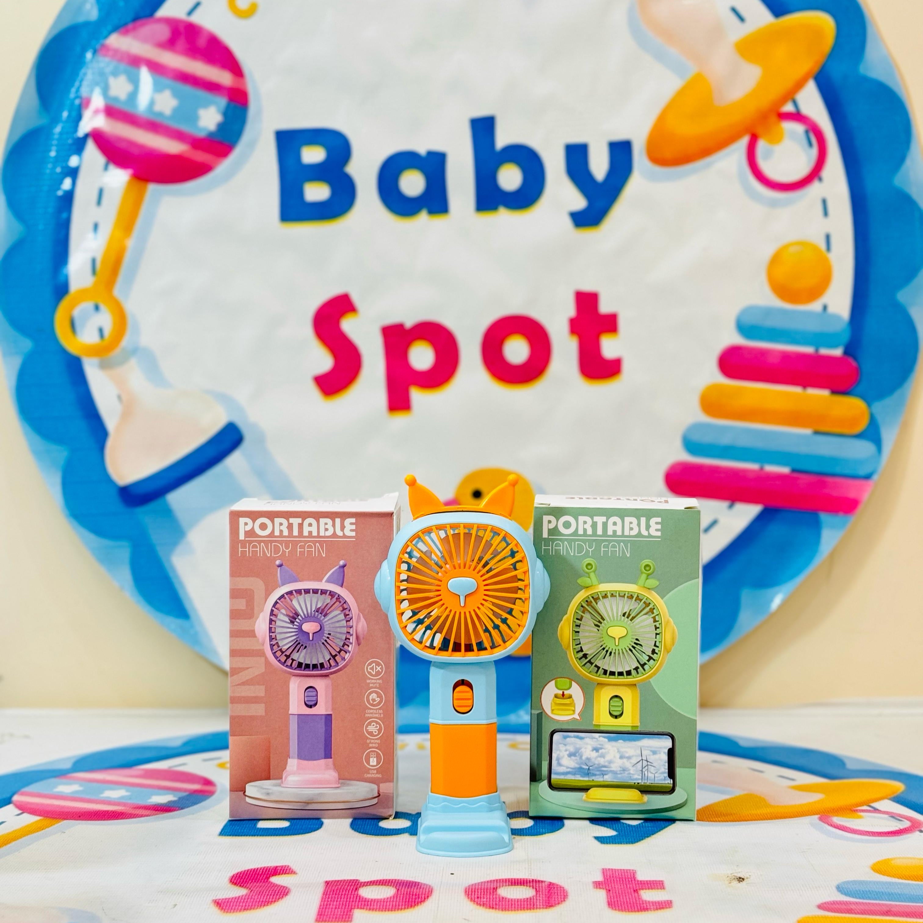 Imported Rechargeable Mini Electric Hand Fans

Cool Breeze On-The-Go!

Beat the heat with our cute and powerful mini electric fans, perfect for babies, moms & outdoor use – available in multiple fun designs & models!

Features:

Rechargeable & portable

Multiple stylish designs

Lightweight & baby-friendly

Ideal for strollers, diaper bags & travel

Perfect for:

Hot summer outings

Keeping your baby cool

Gifting & everyday use

Shop Now at: www.babyspotofficial.pk

Trusted Baby Store | Fast Delivery All O