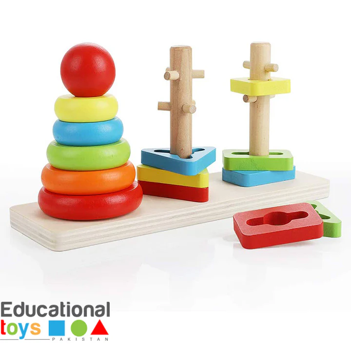 rainbow-three-column-tower-wooden educational toy