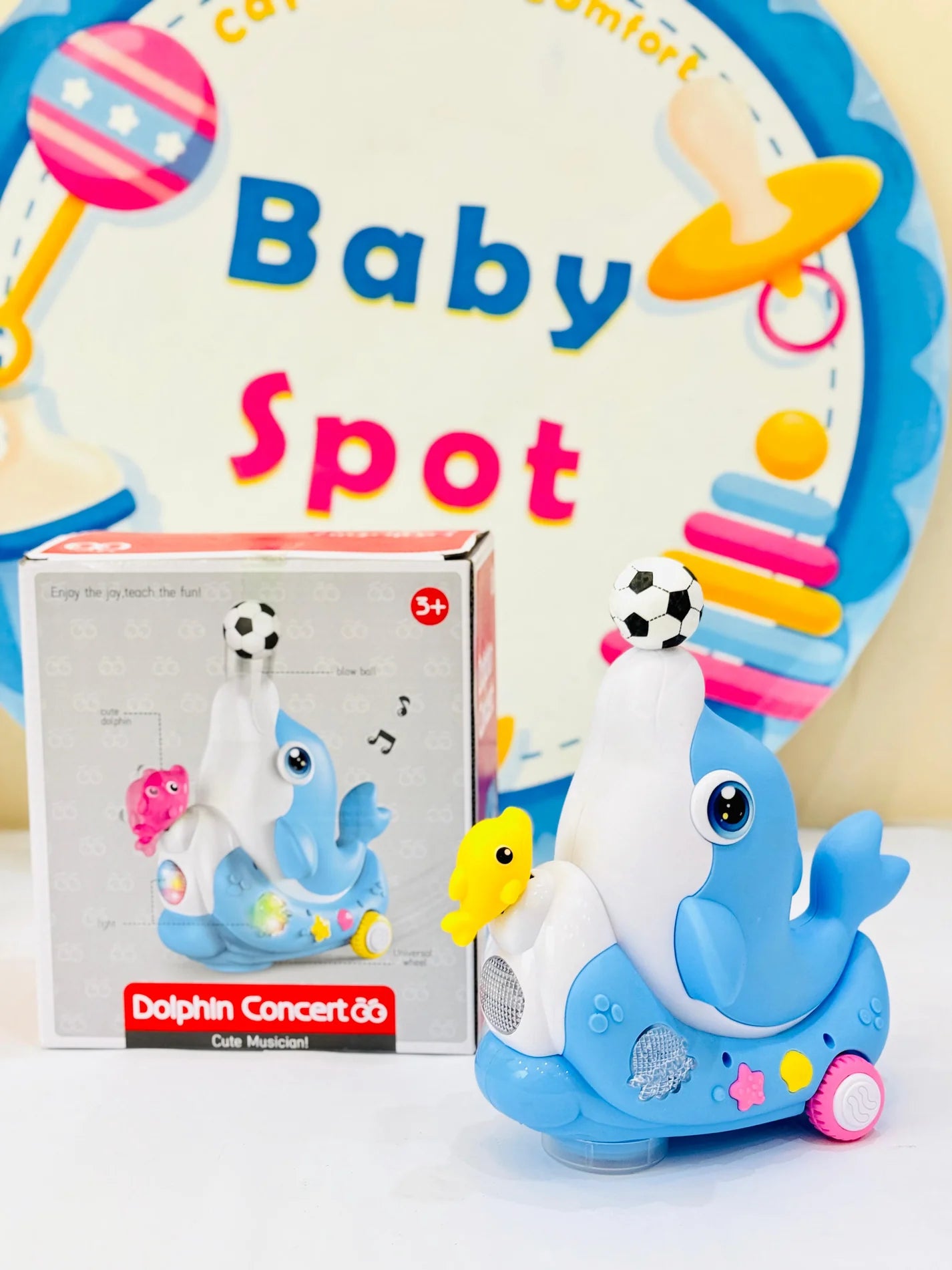 Dolphin with blowing ball Concert Cute Musician Toy