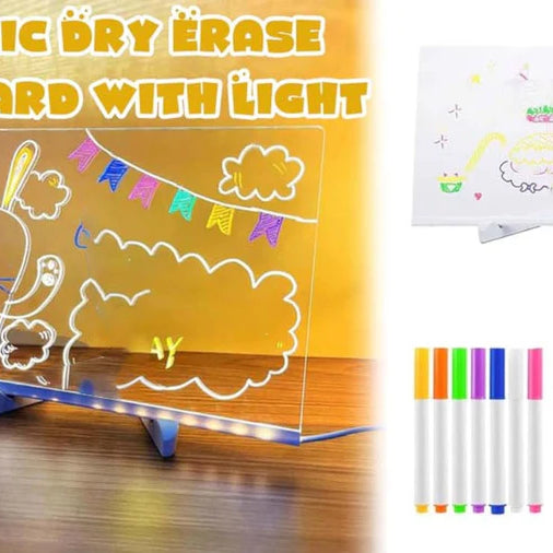 Led glow drawing board for kids