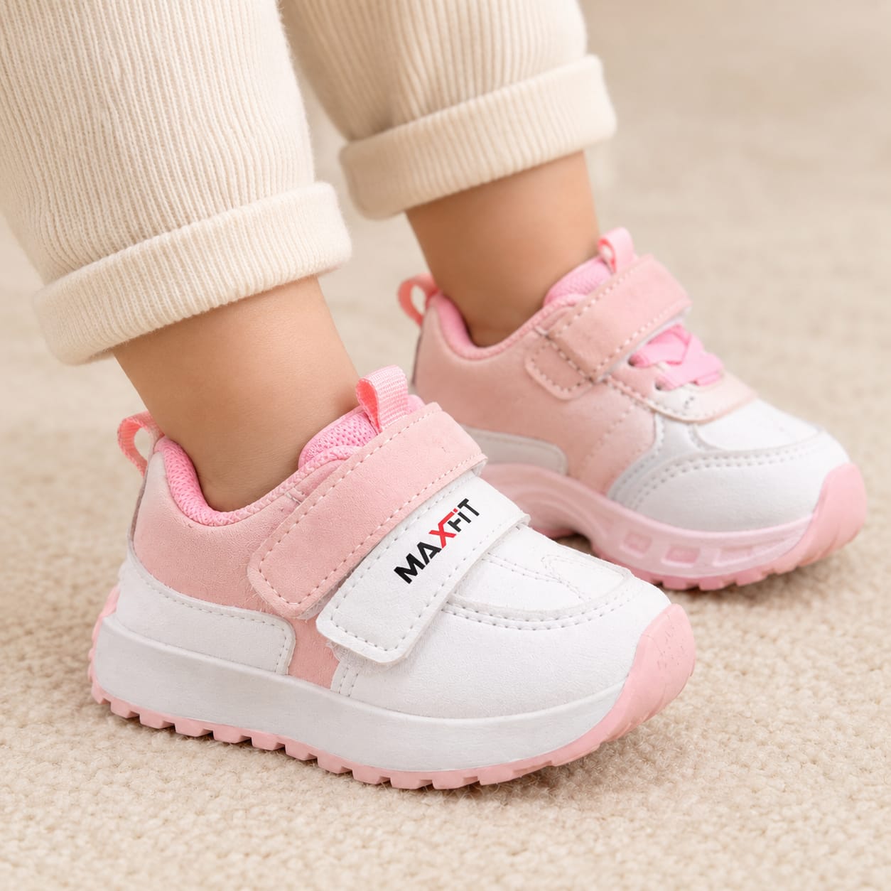 baby shoes, baby sneakers, toddler shoes, toddler sneakers, white baby shoes, beige baby shoes, velcro baby shoes, strap baby shoes, baby boy shoes, baby girl shoes, unisex baby shoes, infant sneakers, first walker shoes, walking shoes, kids footwear, baby footwear, casual baby shoes, lightweight baby shoes, comfortable baby shoes, imported baby shoes, premium baby shoes, cute baby shoes, trendy baby sneakers, neutral baby shoes, Little Spot, Baby Spot, MAXFIT