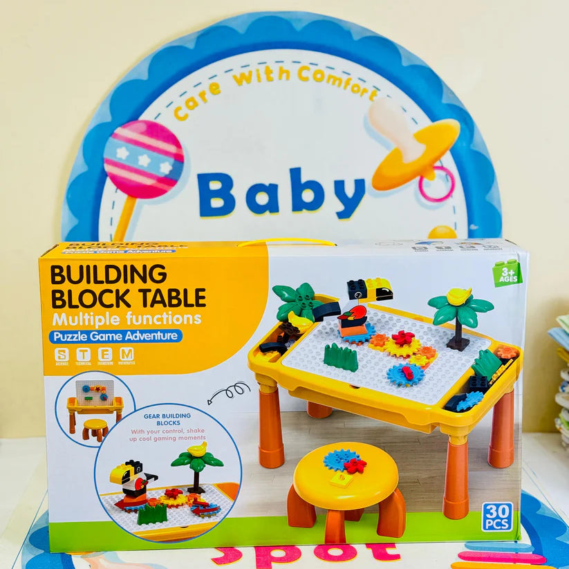 30Pcs DIY Multi-functional Building Blocks Table With Stool