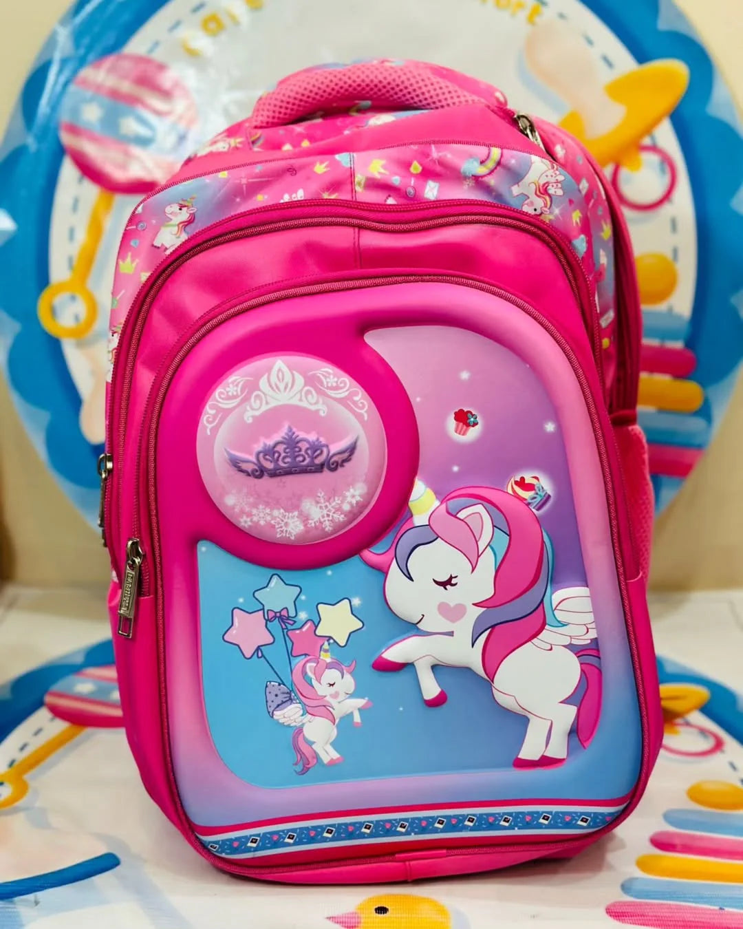 Unicorn School Bag – Magical &amp; Dreamy! 🦄✨

Let your little one carry a touch of magic every day with this&nbsp;whimsical Unicorn school bag!&nbsp;Featuring a&nbsp;beautiful unicorn design, this&nbsp;18-inch backpack&nbsp;is perfect for school, travel, and everyday adventures.

🌈&nbsp;Why Kids Love It?

✅&nbsp;Spacious &amp; Organized&nbsp;– Large main compartment for books, notebooks &amp; supplies 📚✏️
🛡️&nbsp;Durable &amp; Lightweight&nbsp;– Made from high-quality fabric for daily adventures 🎒
🎒&