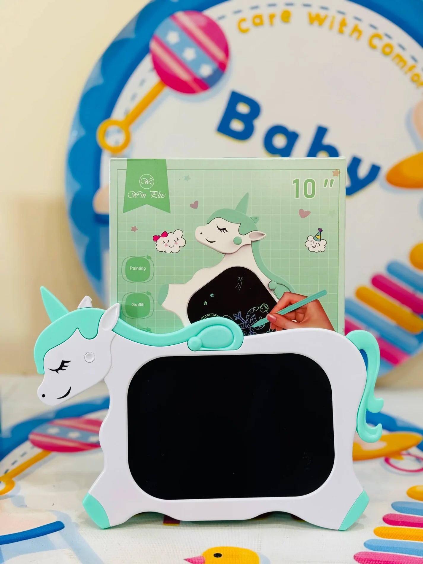 10-Inch LCD Writing Tablet – Fun &amp; Mess-Free Drawing! 🎨✨

Let creativity flow with the&nbsp;10-Inch LCD Writing Tablet, a&nbsp;lightweight and eco-friendly&nbsp;way for kids to&nbsp;draw, write, and doodle&nbsp;without the mess! With a&nbsp;colorful screen, easy pen holder, and one-key lock, it's perfect for&nbsp;learning, sketching, and playing anytime, anywhere.

🖍️ Why Kids Love It?

🌈&nbsp;Colorful LCD Screen&nbsp;– Bright and clear display for&nbsp;fun, eye-catching doodles! 🎨🖥️
🖊&nbsp;Round 