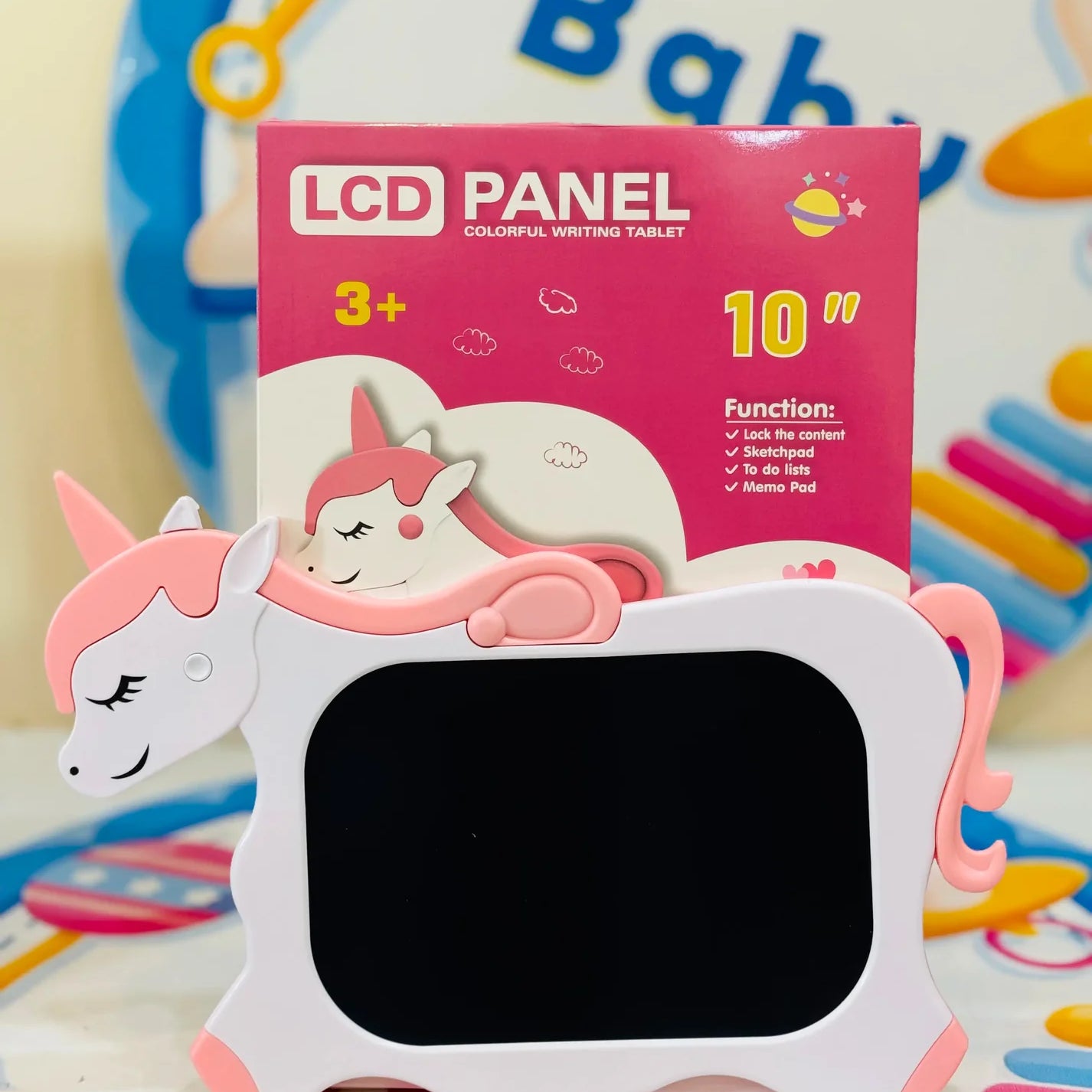 10-Inch LCD Writing Tablet – Fun &amp; Mess-Free Drawing! 🎨✨

Let creativity flow with the&nbsp;10-Inch LCD Writing Tablet, a&nbsp;lightweight and eco-friendly&nbsp;way for kids to&nbsp;draw, write, and doodle&nbsp;without the mess! With a&nbsp;colorful screen, easy pen holder, and one-key lock, it's perfect for&nbsp;learning, sketching, and playing anytime, anywhere.

🖍️ Why Kids Love It?

🌈&nbsp;Colorful LCD Screen&nbsp;– Bright and clear display for&nbsp;fun, eye-catching doodles! 🎨🖥️
🖊&nbsp;Round 